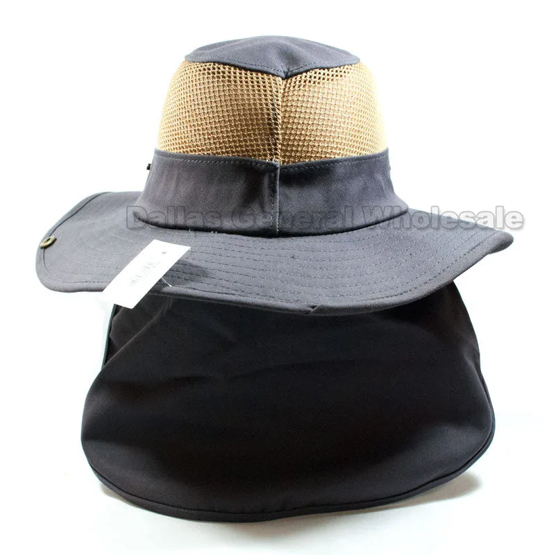 Adults Vented Bucket Hats with Neck Cover Wholesale