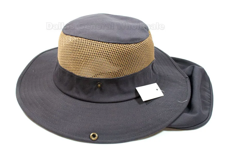 Adults Vented Bucket Hats with Neck Cover Wholesale