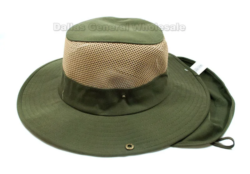 Adults Vented Bucket Hats with Neck Cover Wholesale