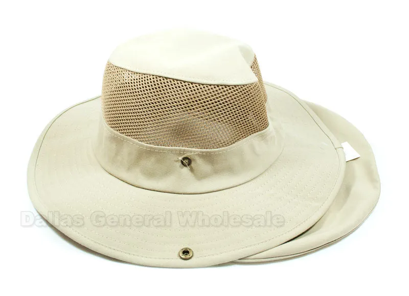 Adults Vented Bucket Hats with Neck Cover Wholesale