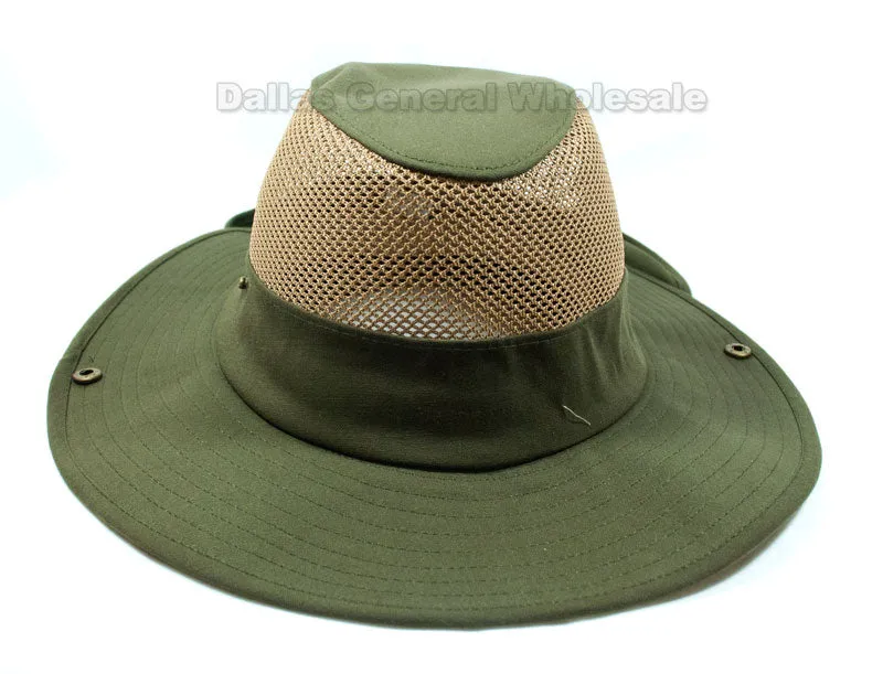 Adults Vented Bucket Hats with Neck Cover Wholesale