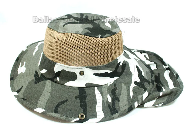 Adults Vented Bucket Hats with Neck Cover Wholesale