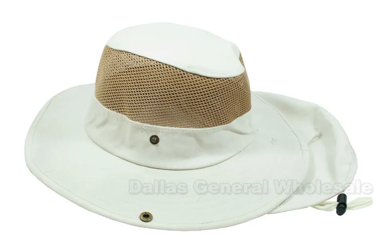 Adults Vented Bucket Hats with Neck Cover Wholesale