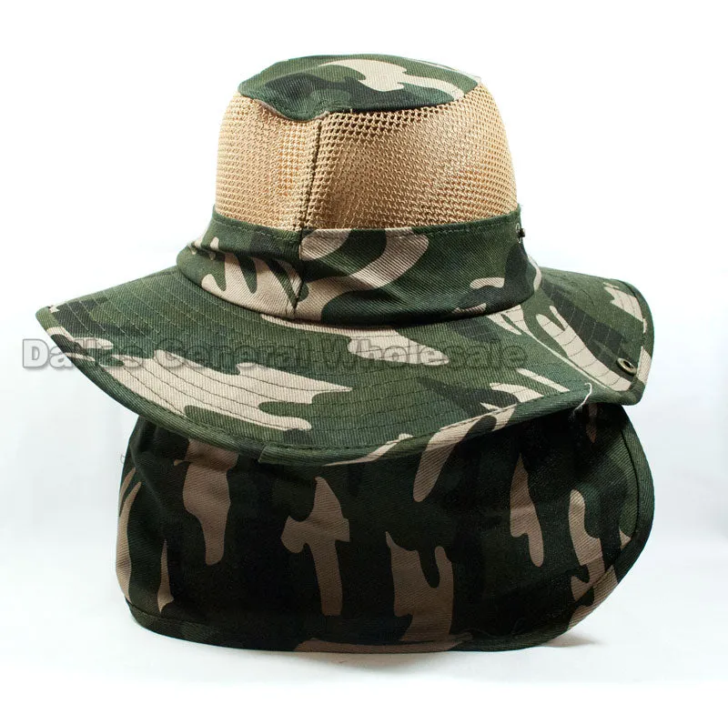 Adults Vented Bucket Hats with Neck Cover Wholesale