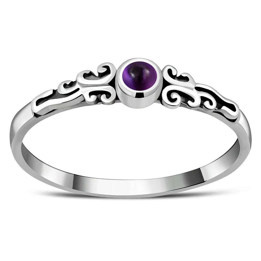 Amethyst Stone Sterling Silver Ring