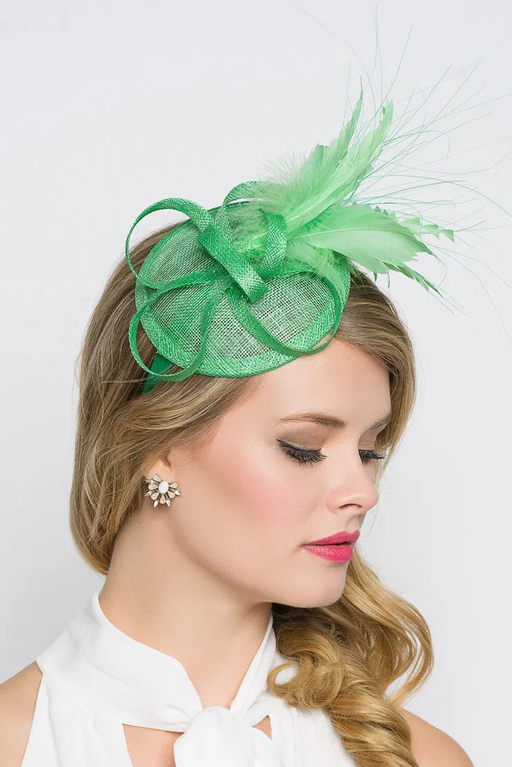 Arianna Fascinator - Kelly Green