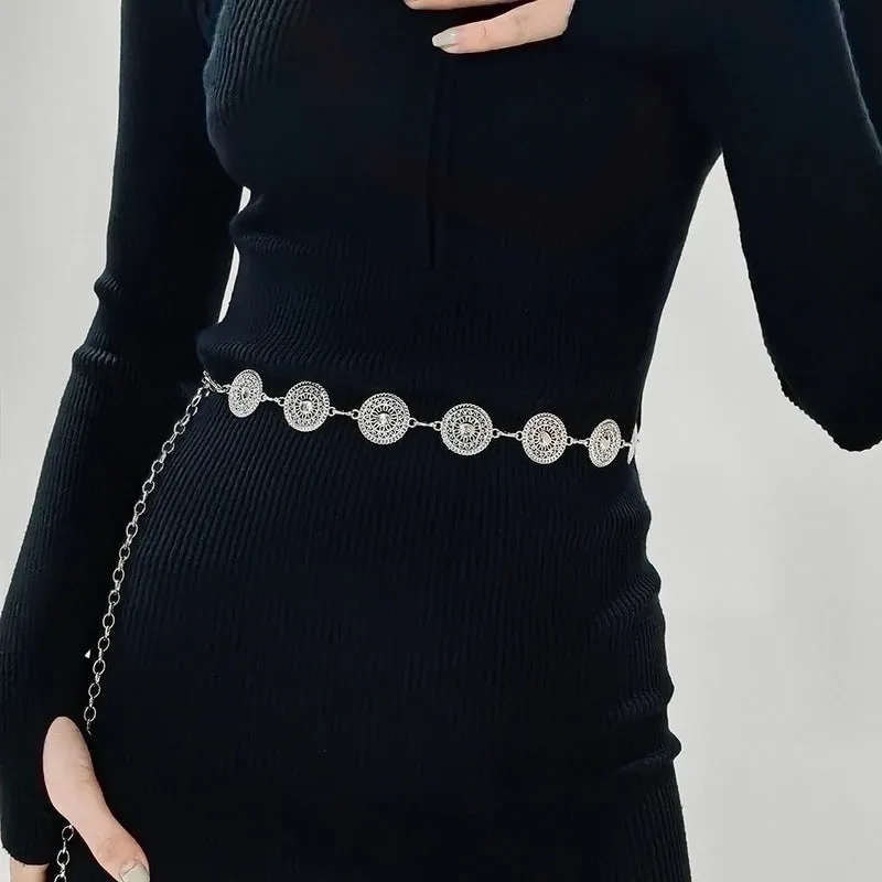 Basic Round Metal Women's Chain Belts