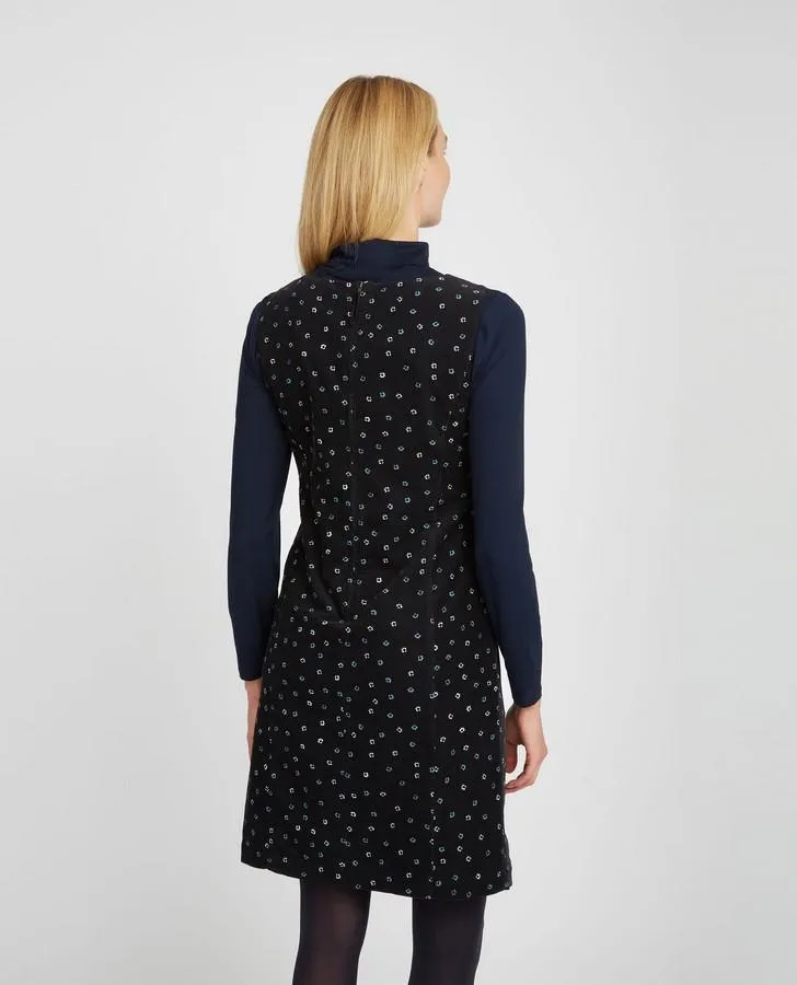 Black Starscatter Print Cord Pinafore