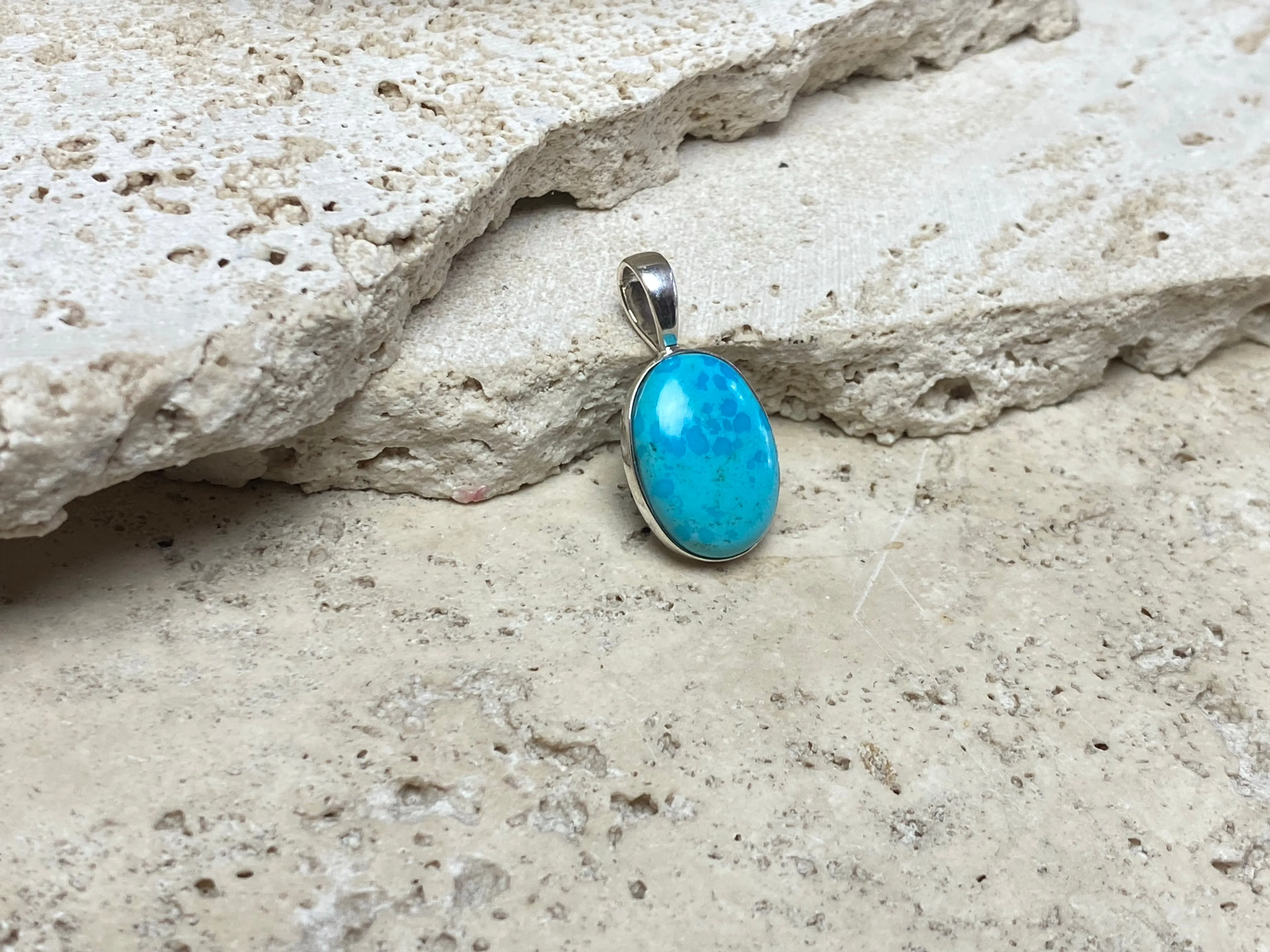 Blue Turquoise Silver Pendants