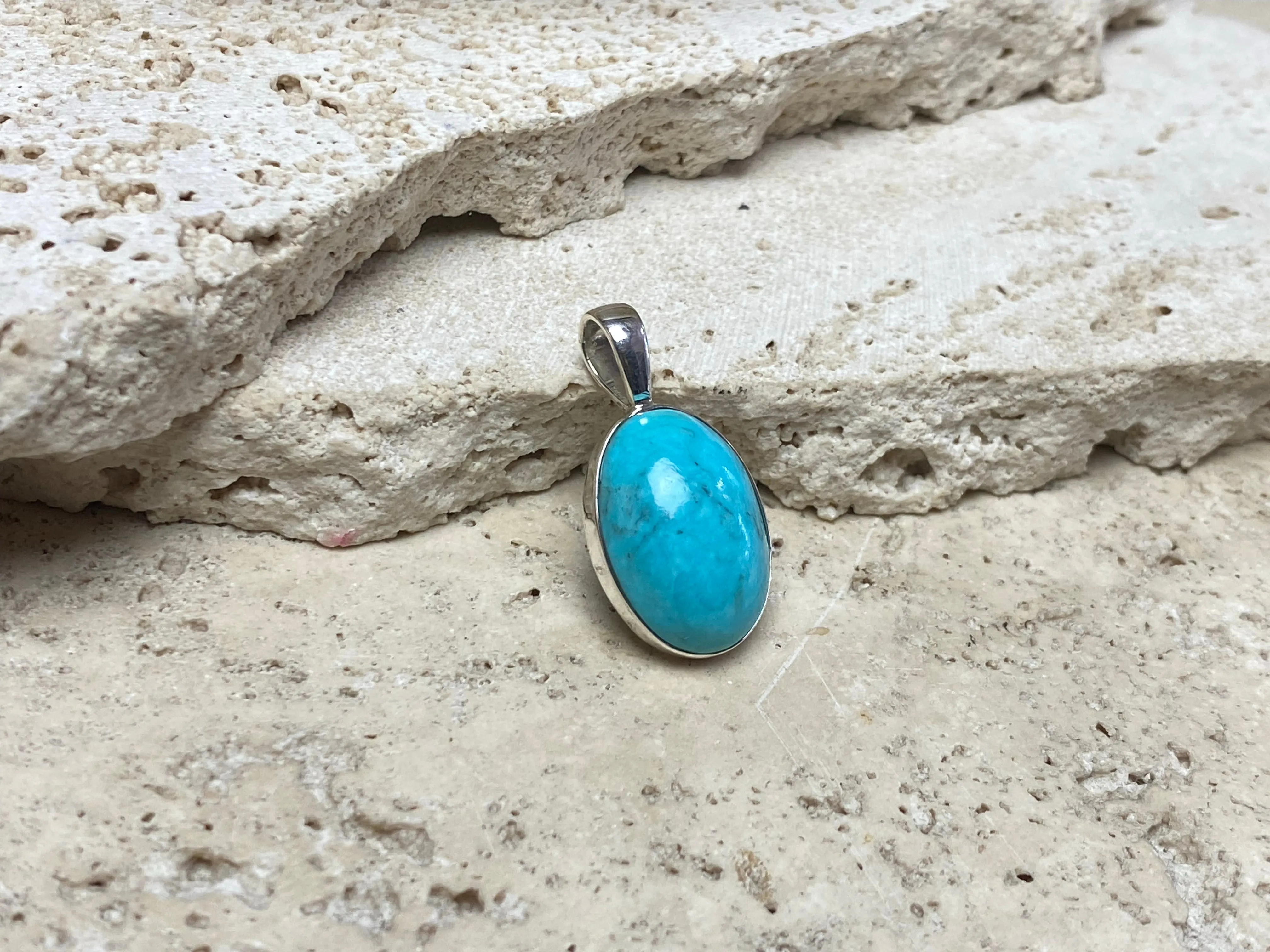 Blue Turquoise Silver Pendants