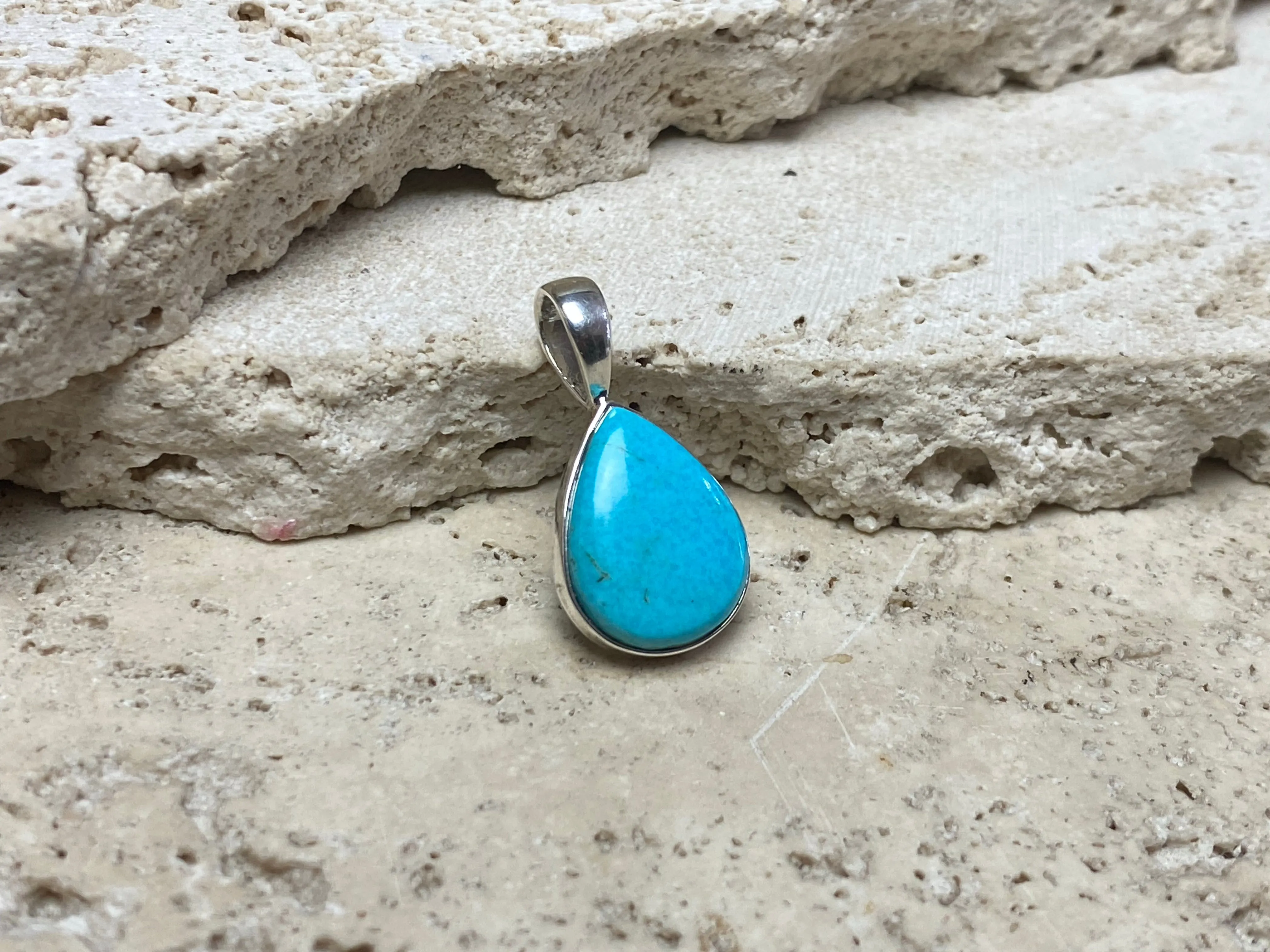 Blue Turquoise Silver Pendants