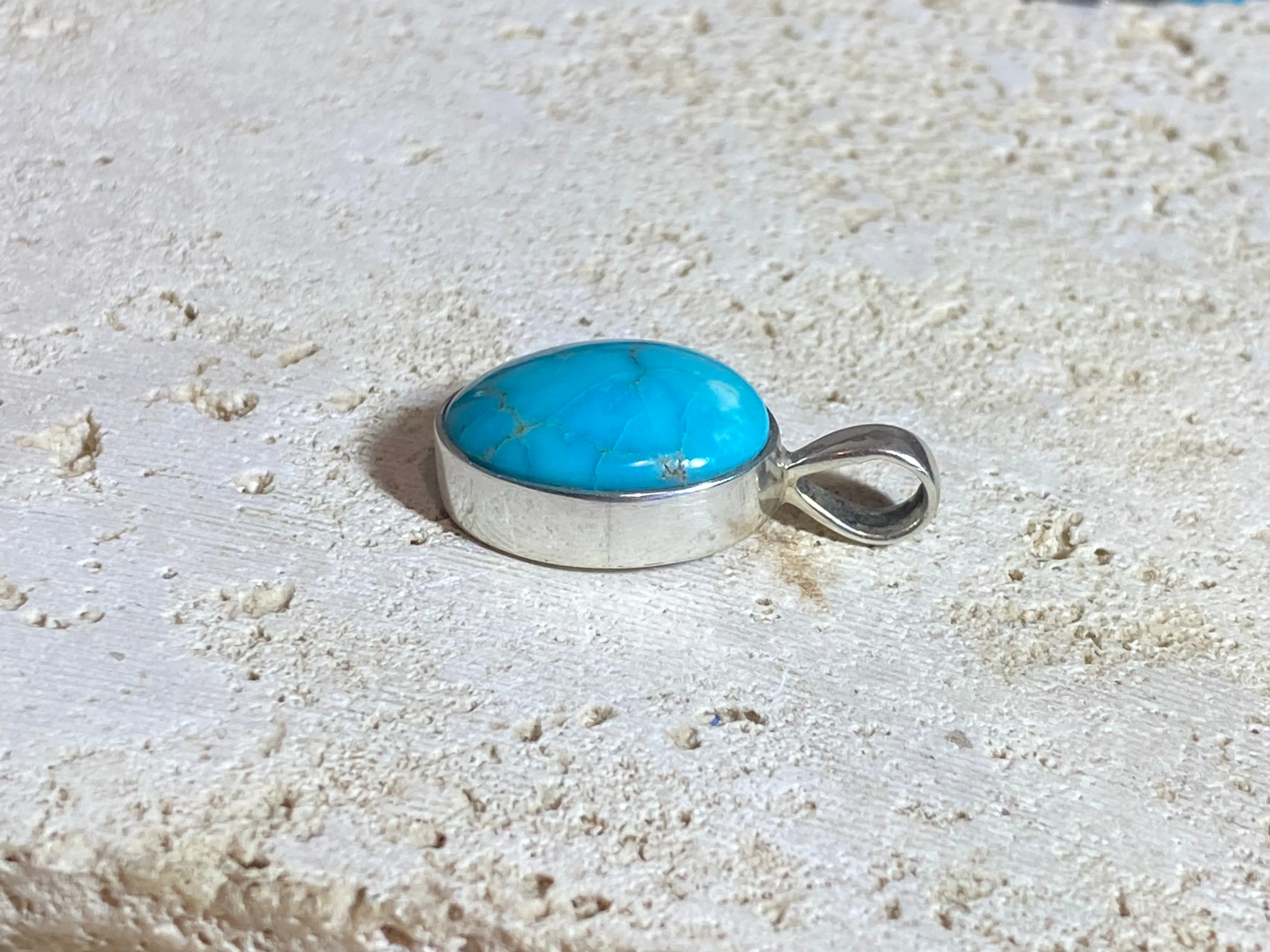 Blue Turquoise Silver Pendants