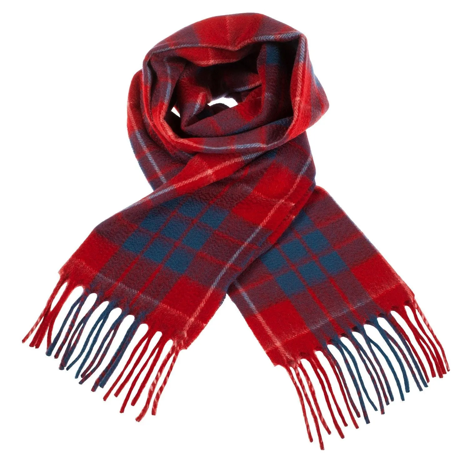 Cashmere Scottish Tartan Clan Scarf  Hamilton Red