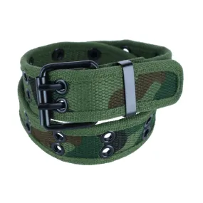 CTM® Kids Camo 2 Hole Roller Buckle Canvas Belt