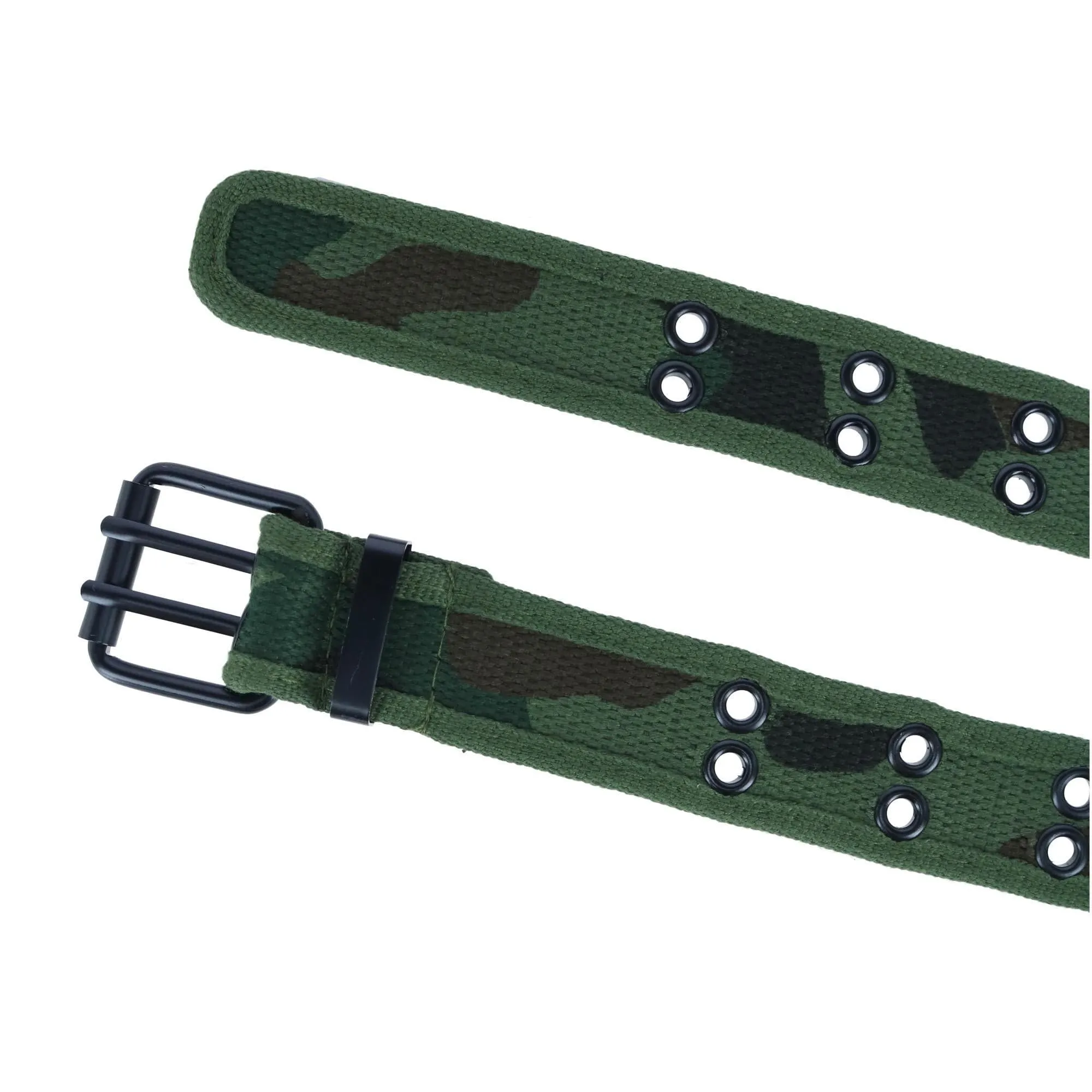 CTM® Kids Camo 2 Hole Roller Buckle Canvas Belt