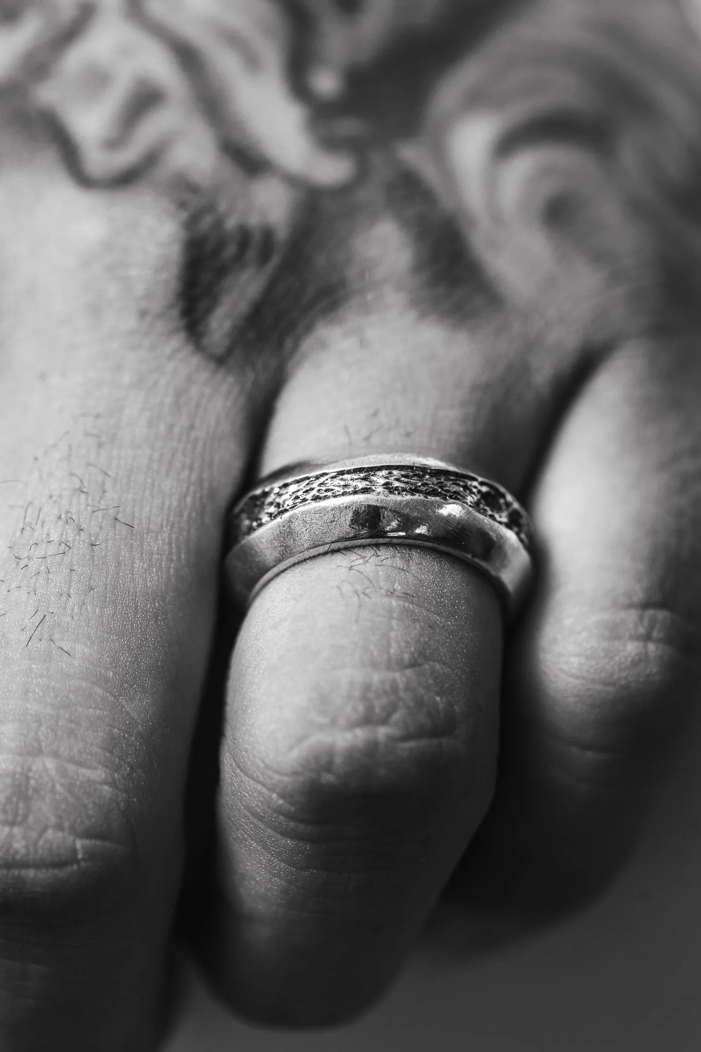 Division Ring in Oxidized Silver