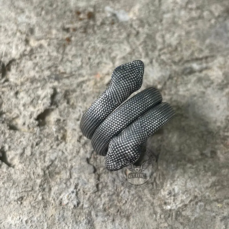 Double Headed Snake Sterling Silver Ring