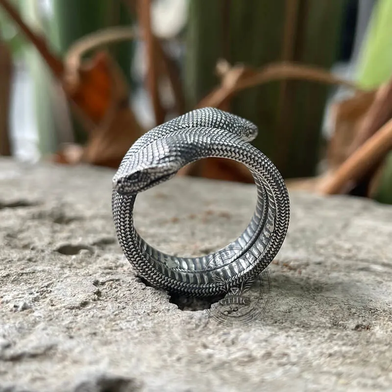 Double Headed Snake Sterling Silver Ring