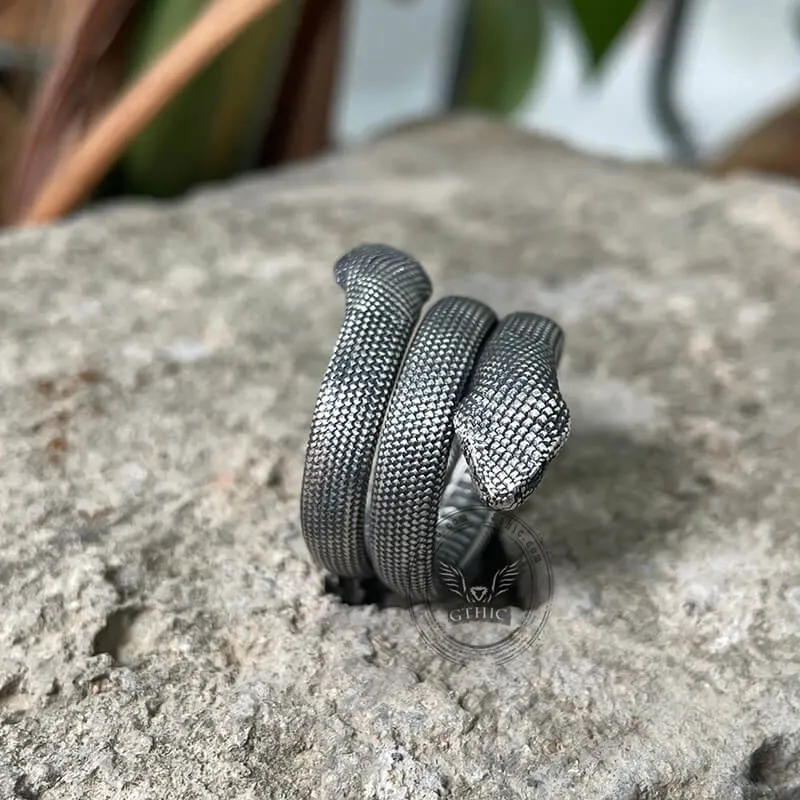 Double Headed Snake Sterling Silver Ring