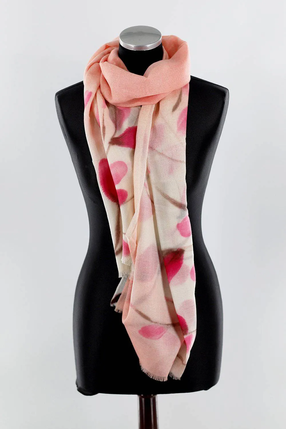 Flower Printed Scarf - Ivory