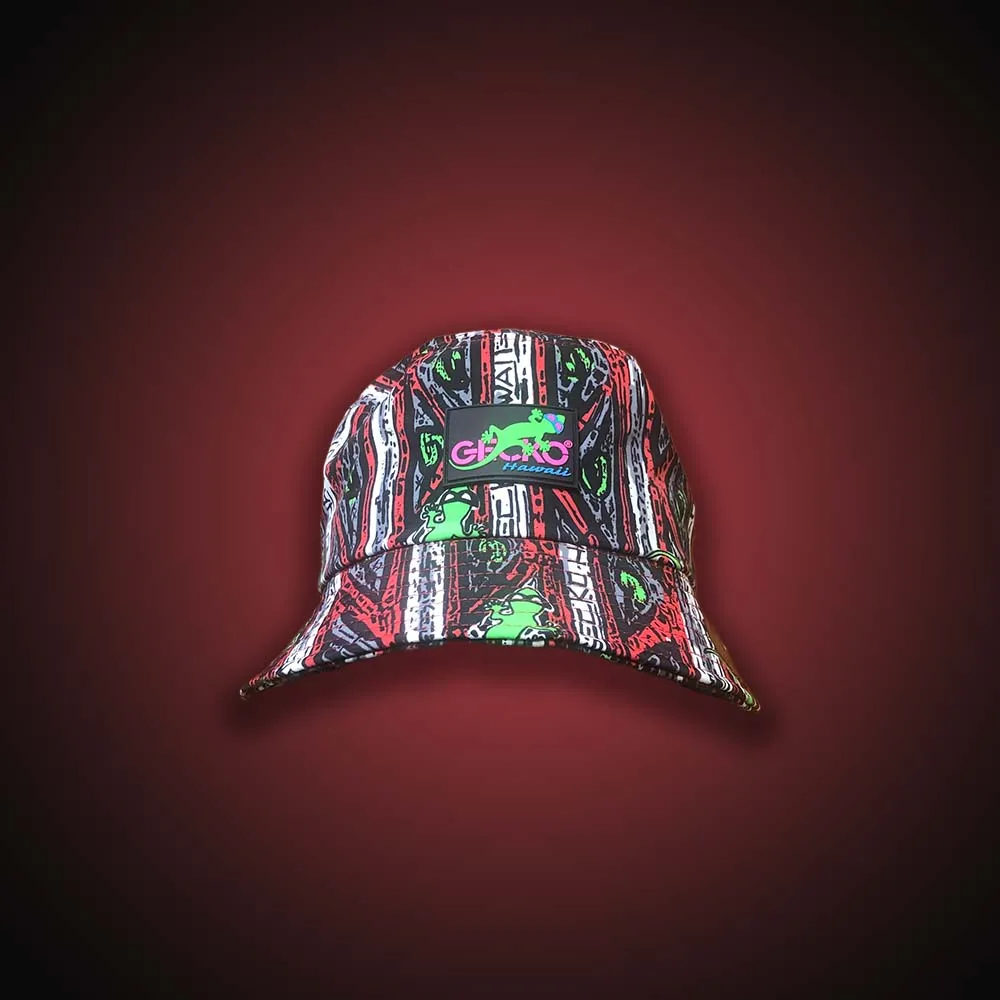 Gecko Red Stripe Bucket Hats