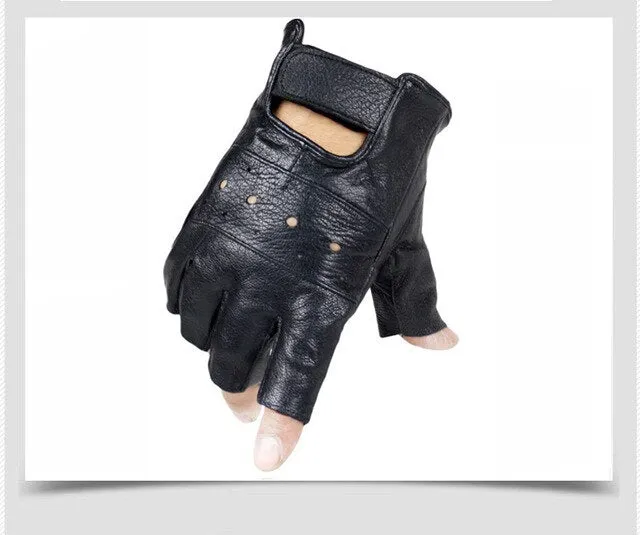 Half Finger Leather Driving Gloves