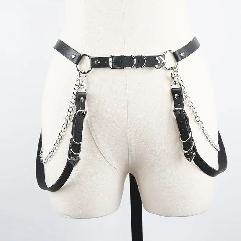 Harajuku punk girl body chain garter belt