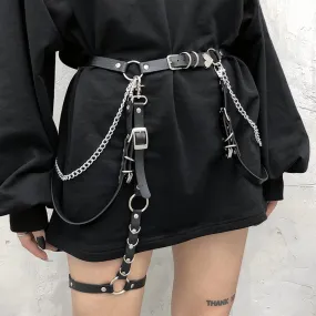 Harajuku punk girl body chain garter belt