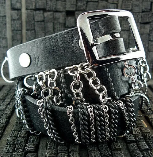 HTC Black Hanawa Chain Wrapped Belt