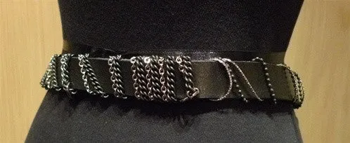 HTC Black Hanawa Chain Wrapped Belt