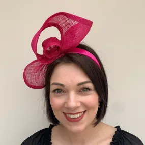 J Bees JB23/297 Fascinator in Hot Pink