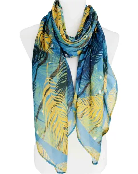 JC071160 Blue-Yellow Feather Scarf