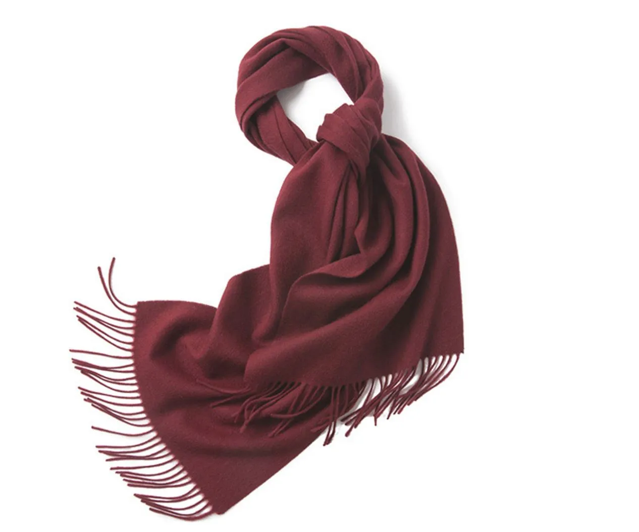 Lambswool Scarf Woven Plain Bordeaux