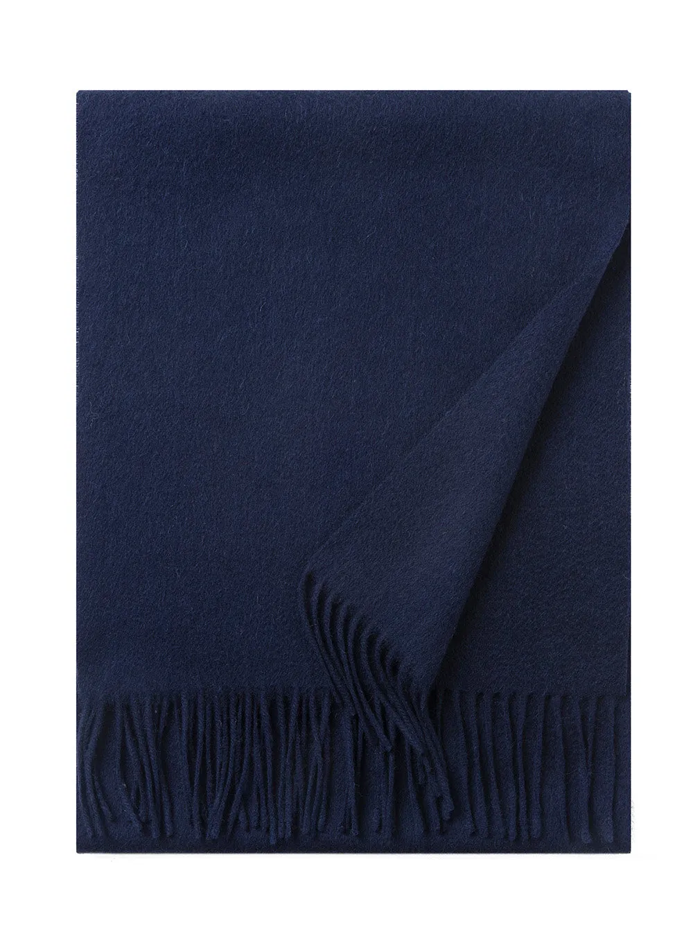 Lambswool Scarf Woven Plain Navy