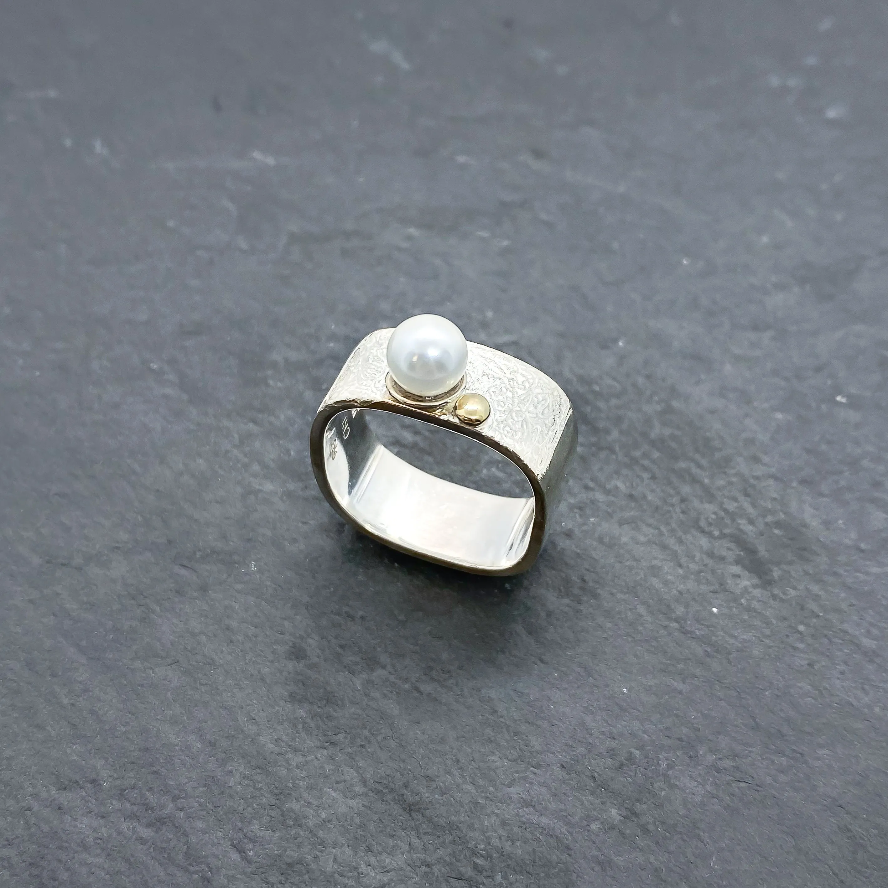 Large Pearl & Dot Stacking Ring