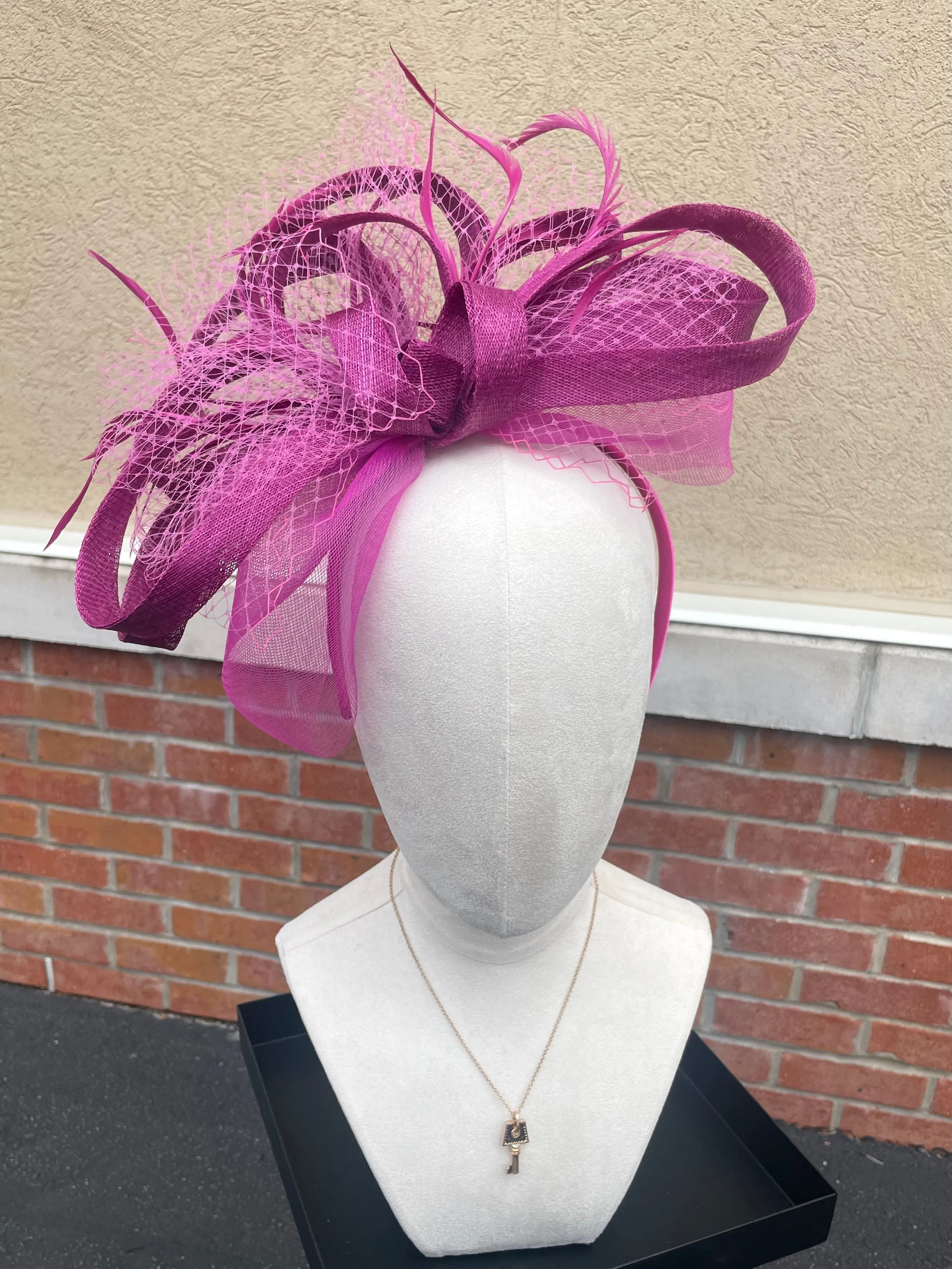 Magenta Side Loop Fascinator