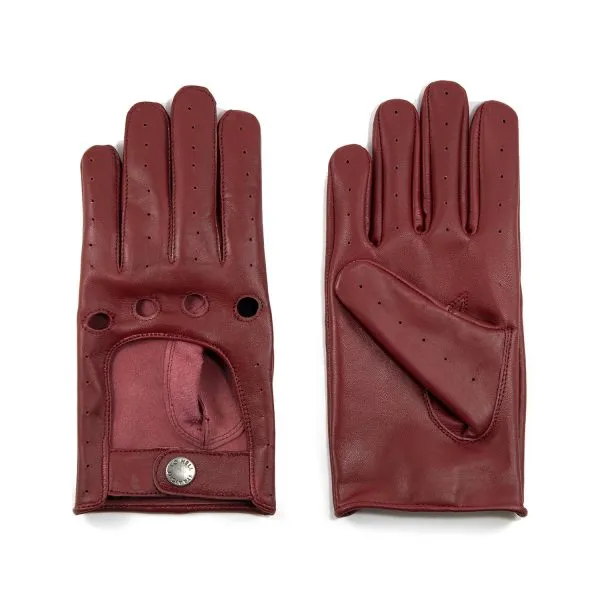 Men's Bullitt Leather Driving Glove - Burgundy