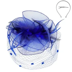 Mesh Dot Fascinator Royal