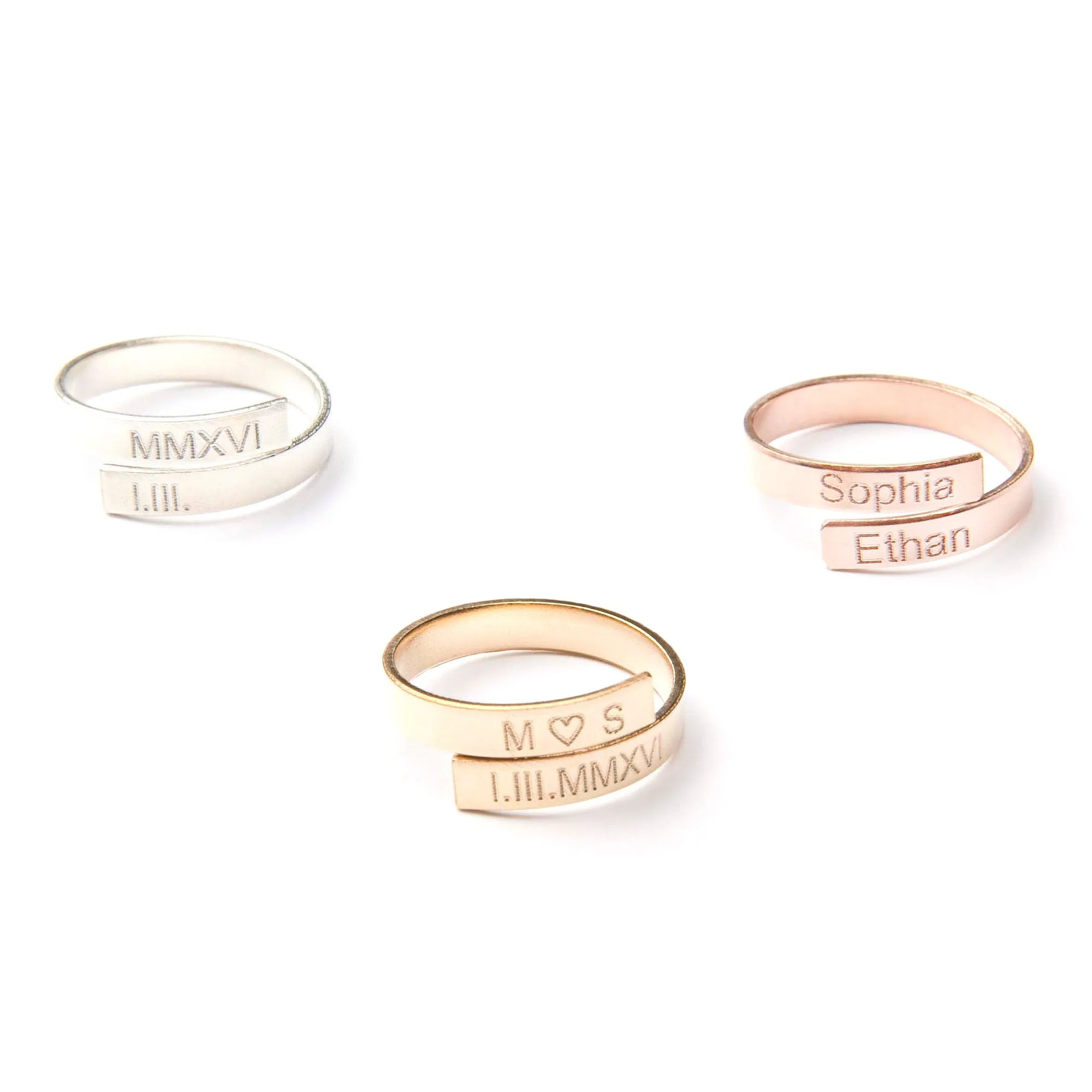 Personalized Wrap Rings - Adjustable Custom Wrapped Rings - Midi Rings - CG296R. Starts at