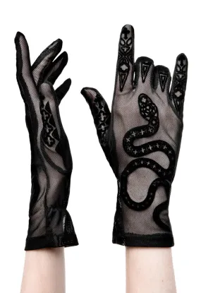 Restyle - Cathedral Snake - Mesh Gloves / Gothic Fashion Gloves