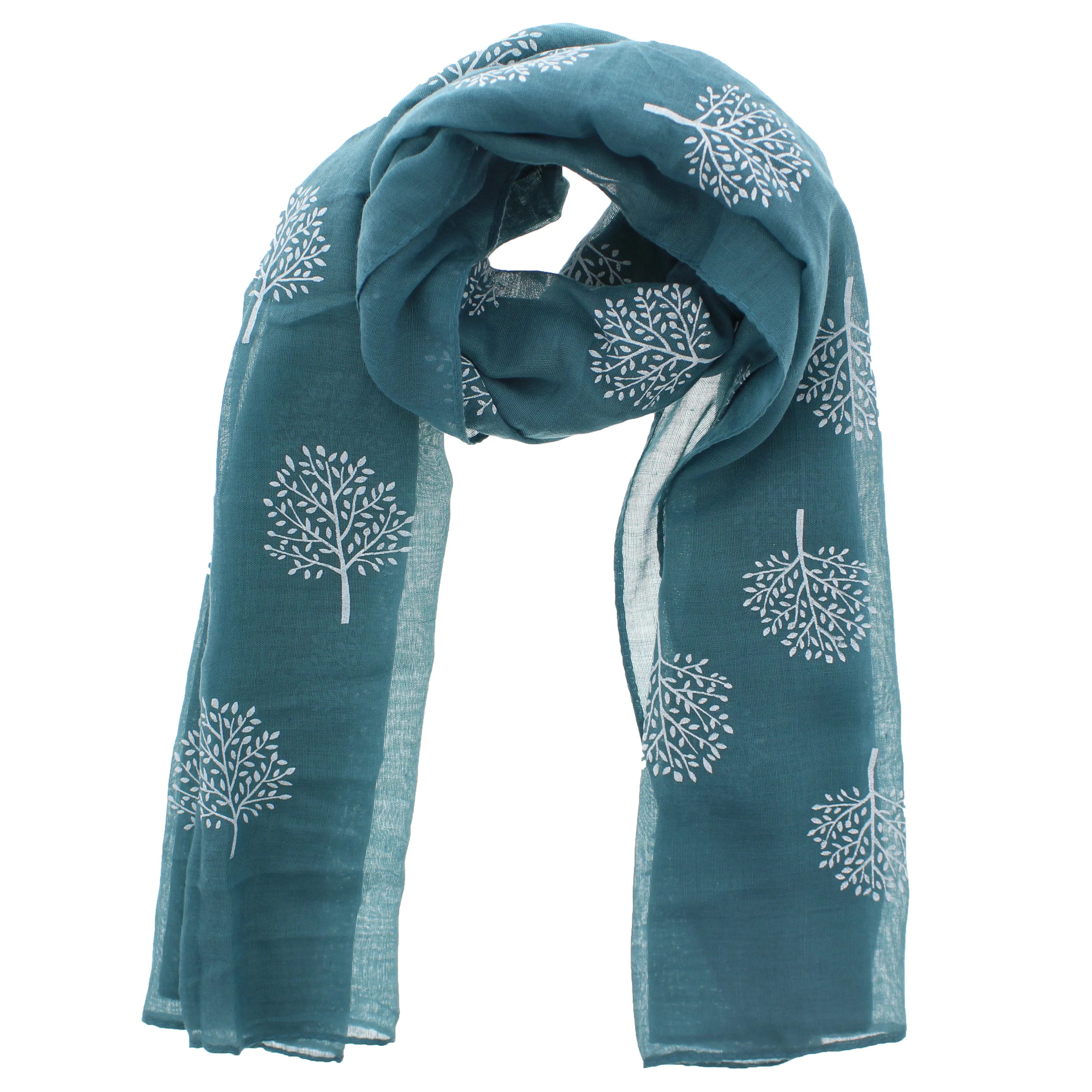 Scarf with White Trees