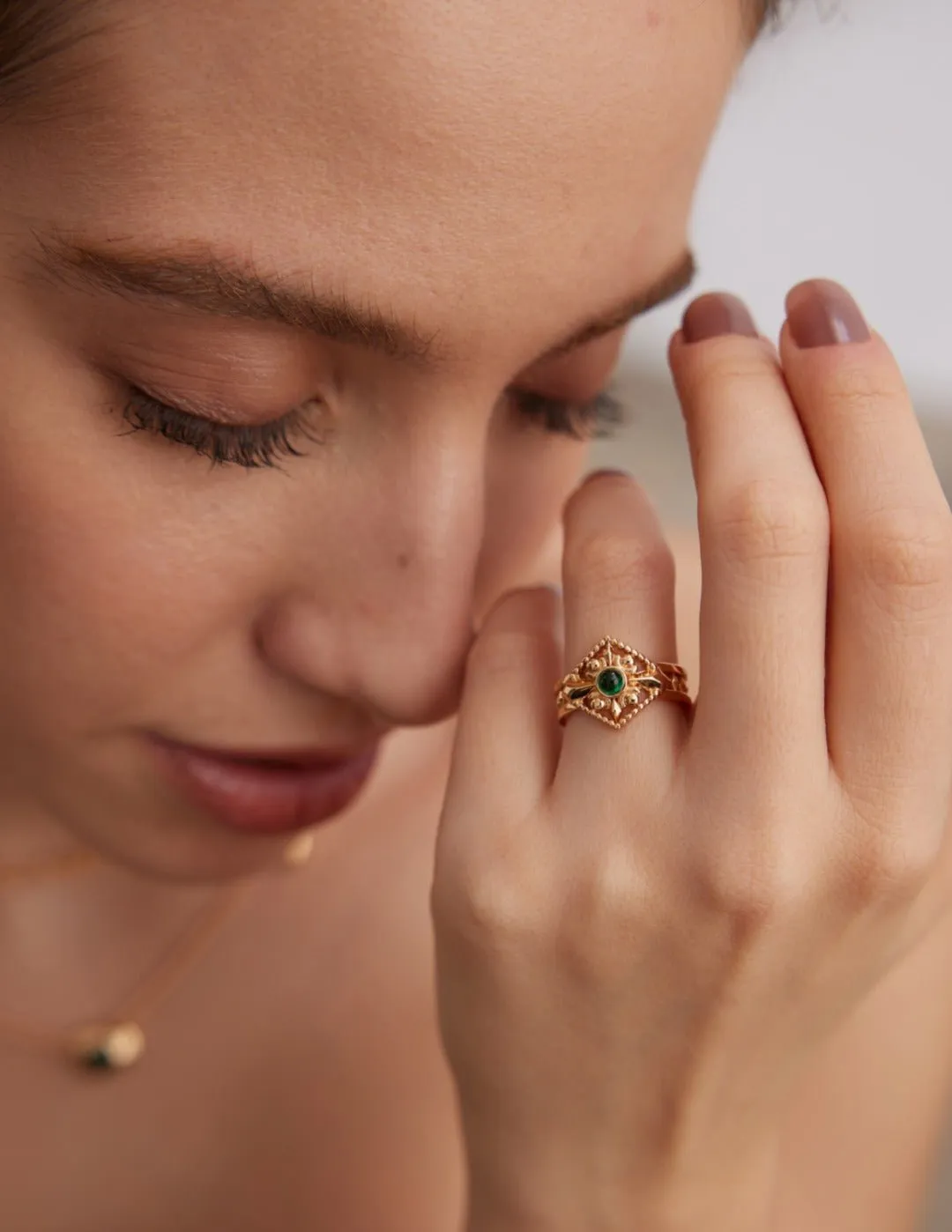 Sterling Silver Green Zircon Rings