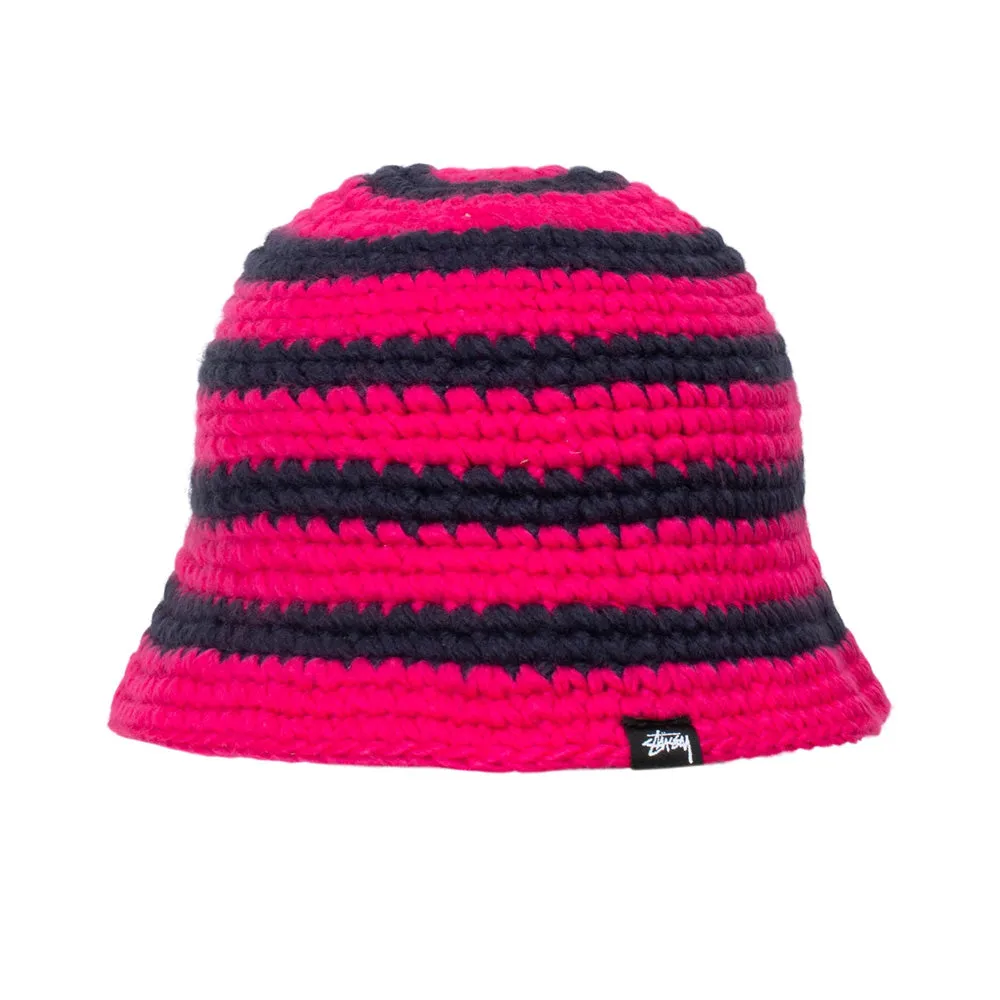 STÜSSY SWIRL KNIT BUCKET HAT // HOT PINK