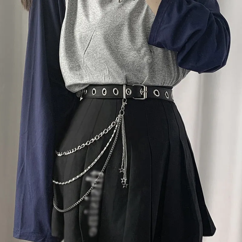 Stylish Waist Pants Belt Chain Multilayer Chain Ring Trousers Belt