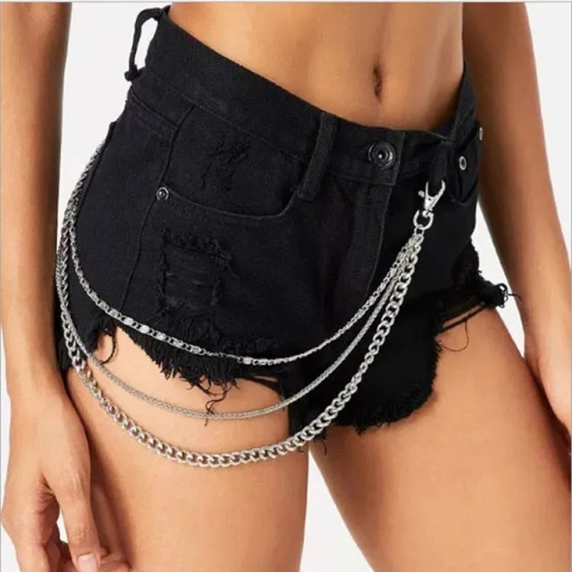 Stylish Waist Pants Belt Chain Multilayer Chain Ring Trousers Belt