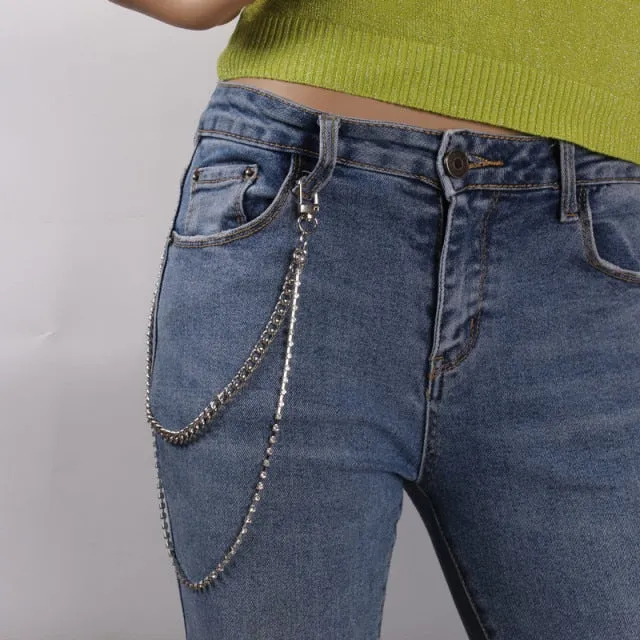 Stylish Waist Pants Belt Chain Multilayer Chain Ring Trousers Belt