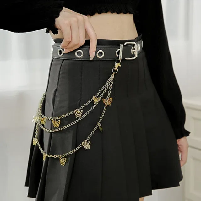 Stylish Waist Pants Belt Chain Multilayer Chain Ring Trousers Belt