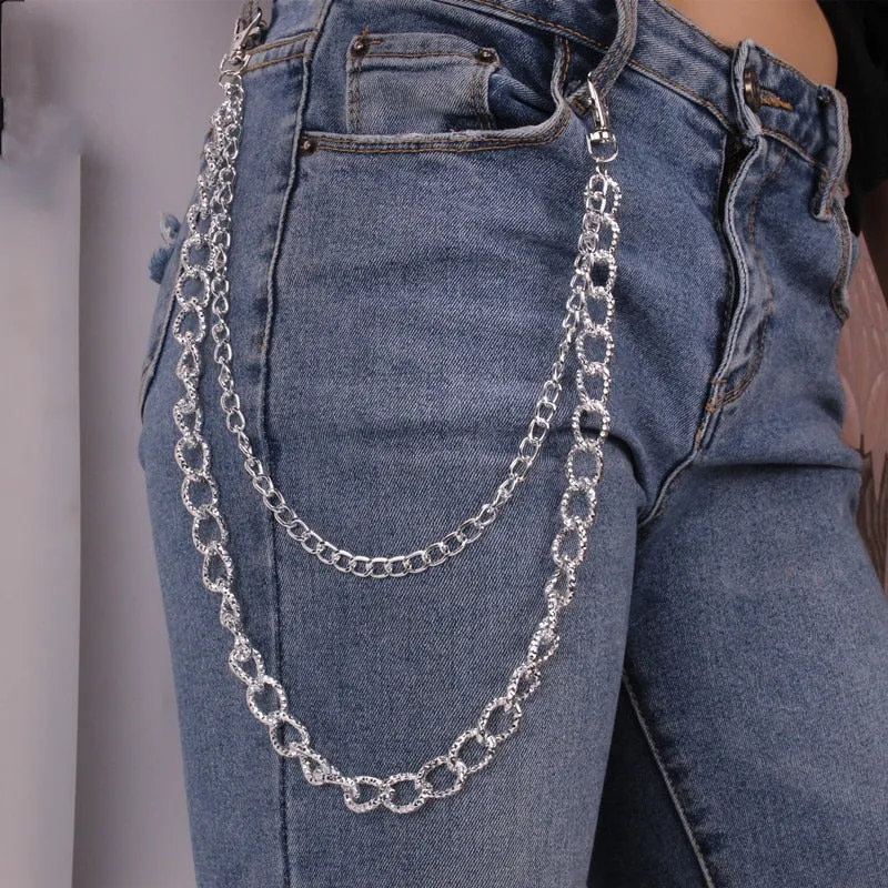 Stylish Waist Pants Belt Chain Multilayer Chain Ring Trousers Belt