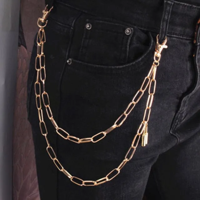 Stylish Waist Pants Belt Chain Multilayer Chain Ring Trousers Belt