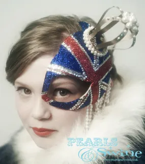 Union Jack half Mask Fascinator "Regency"